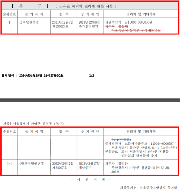 등기부등본 을구