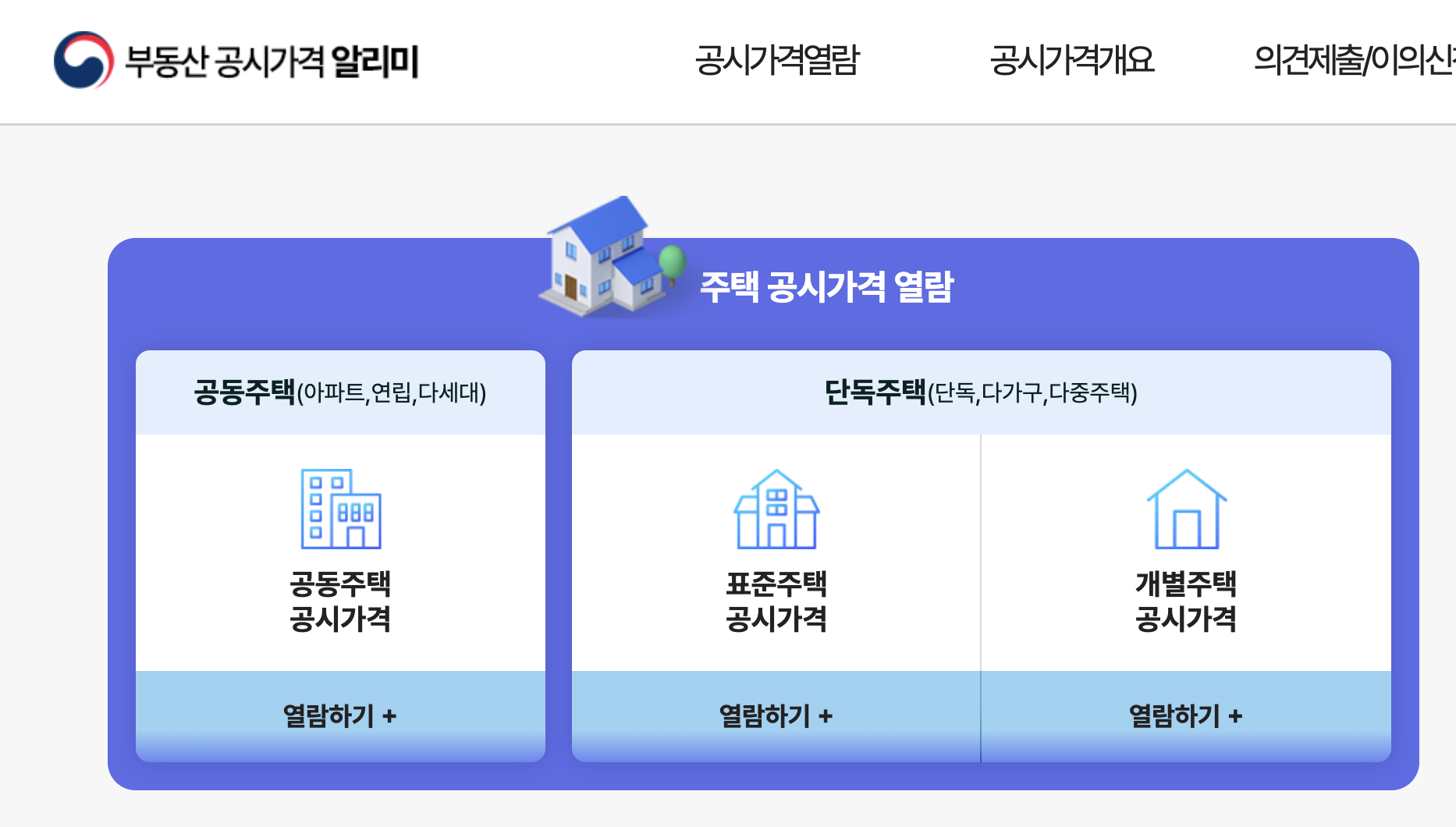 아파트 공시가격이 표시된 공동주택가격확인서 예시