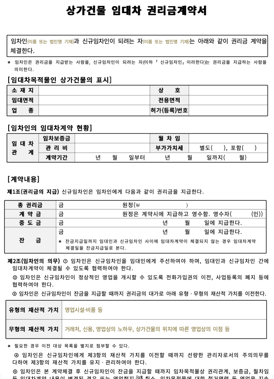 상가 권리금의 개념을 설명하는 이미지